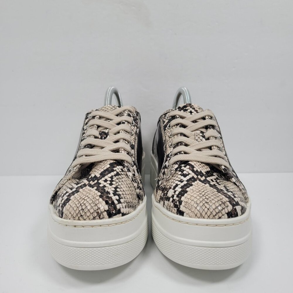 Aldo Platform Women’s Tan Black Lace Up Snake Print Sneaker US Size 6 - Picture 3 of 8